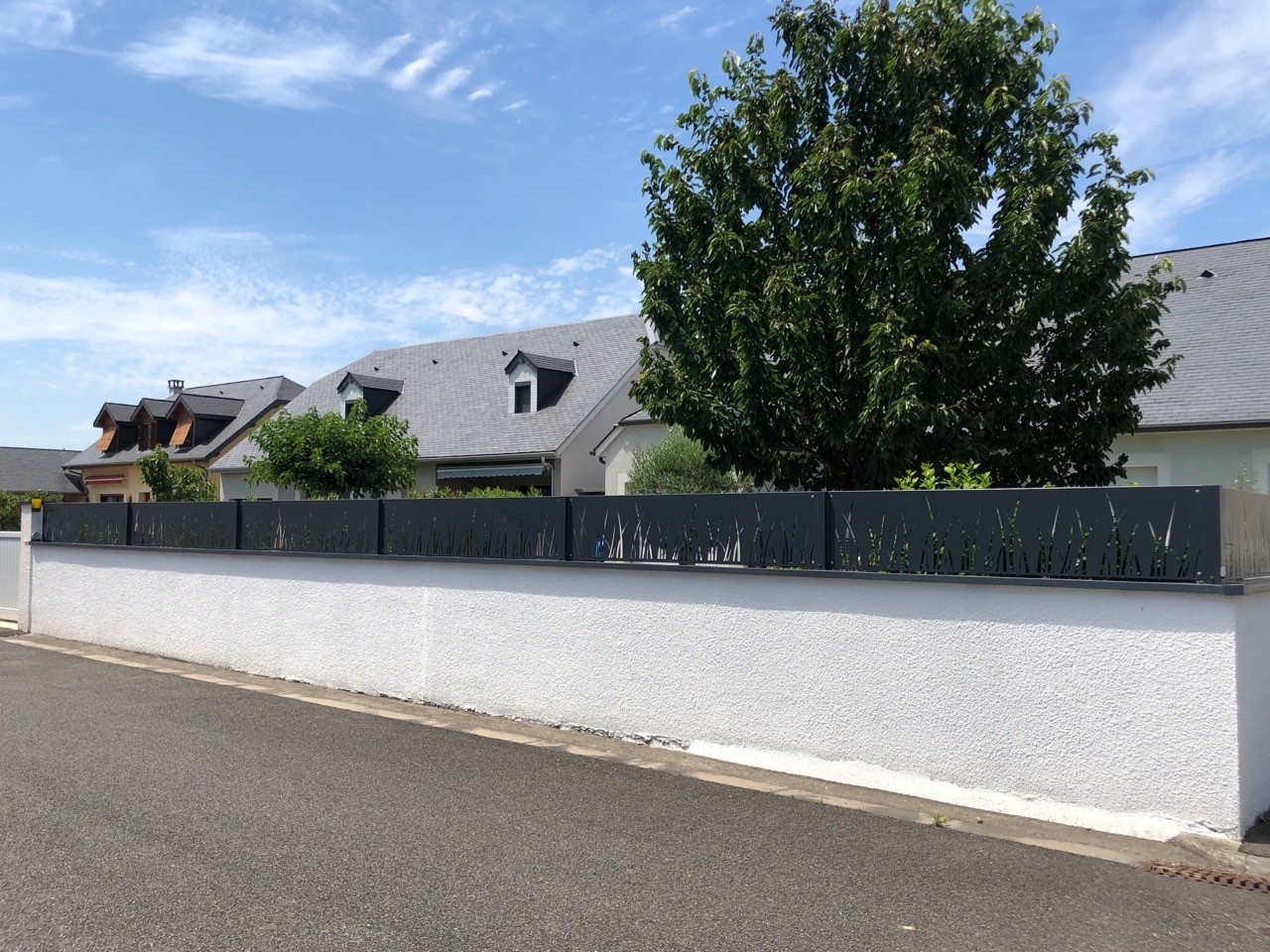 Clôture sur muret (modèle végétation)